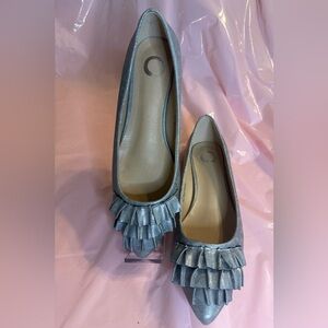 Silver Ruffle Flat Sophistication